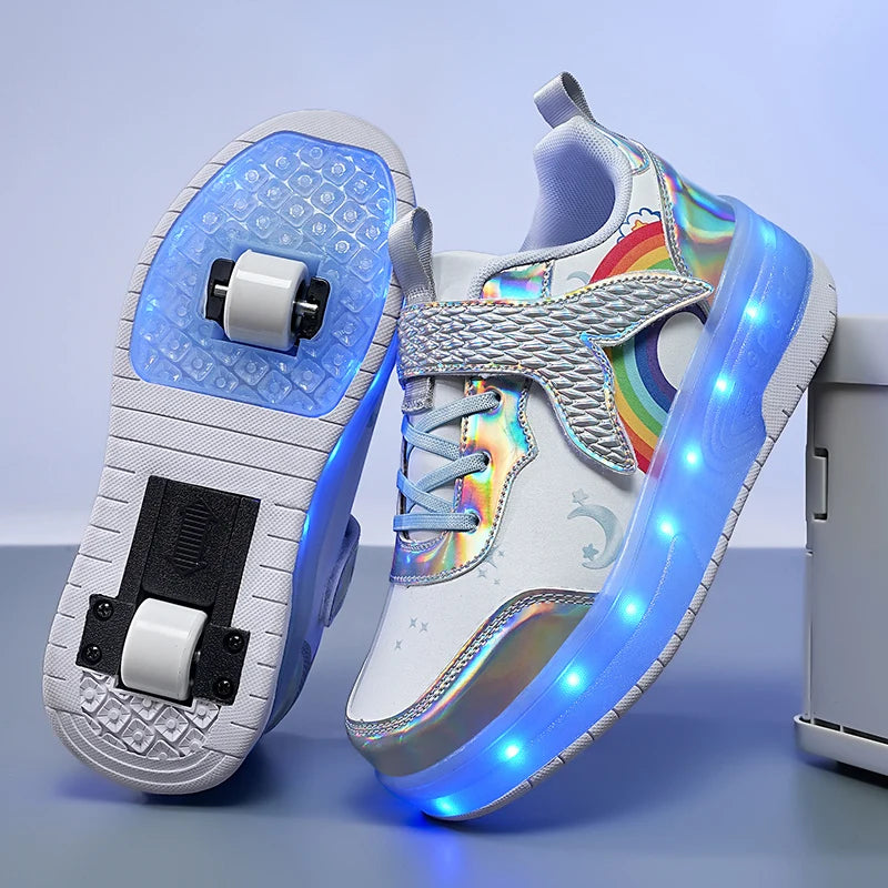Children's Roller Shoes with LED Light Up 2 Wheels