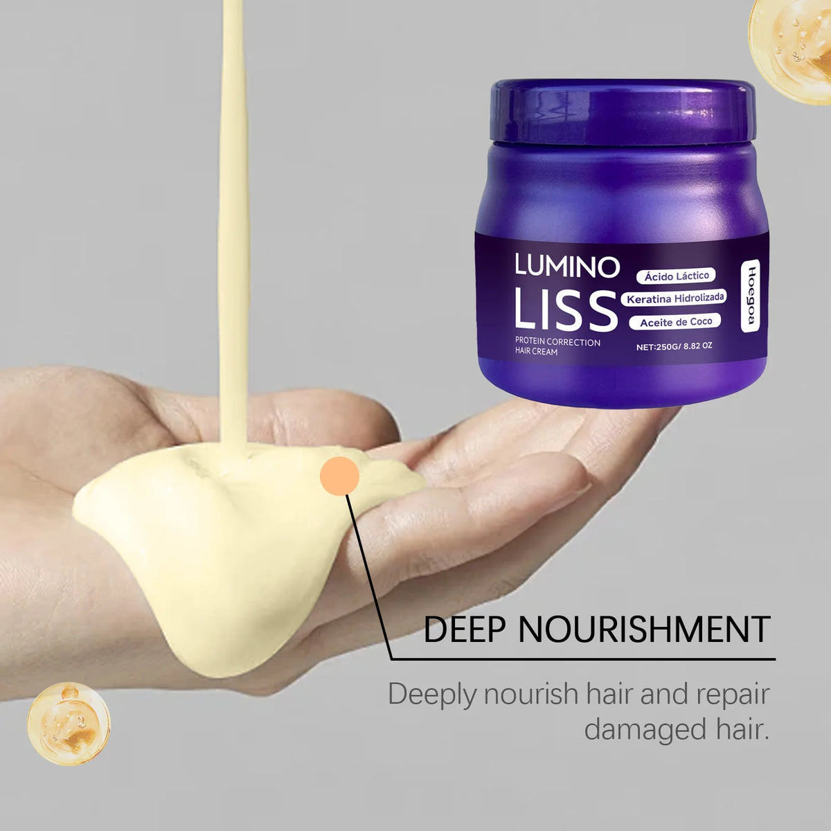 Protein Hair Straightening Cream Smoothing Curly Frizzy Hair