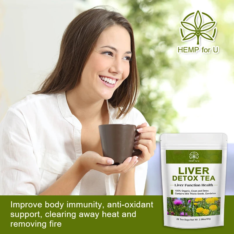 100% Liver Detox Drink Contains Natural Plants Milk Thistle and Dandelion