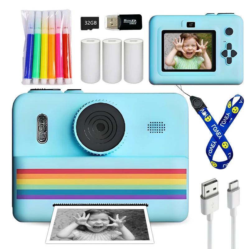 Kids Digital Camera With Instant Print Mini Printer 2.8inch Video Portable Thermal Instant Photo Print Kids Camera With Printer
