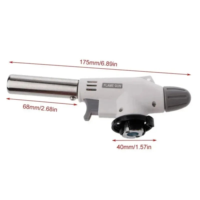Butane Gas Torch Head for Camping BBQ Baking Welding - Metal Flame Gun Fire Maker Lighter Outdoor Cooking（Gas Not Included）