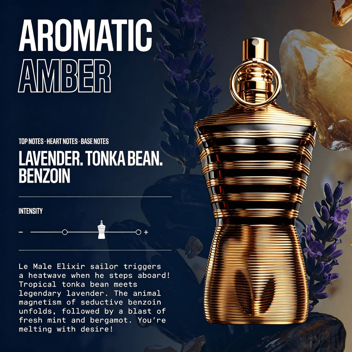 Jean Paul Gaultier Le Male Elixir Parfum for Men Long Lasting Woody Aromatic