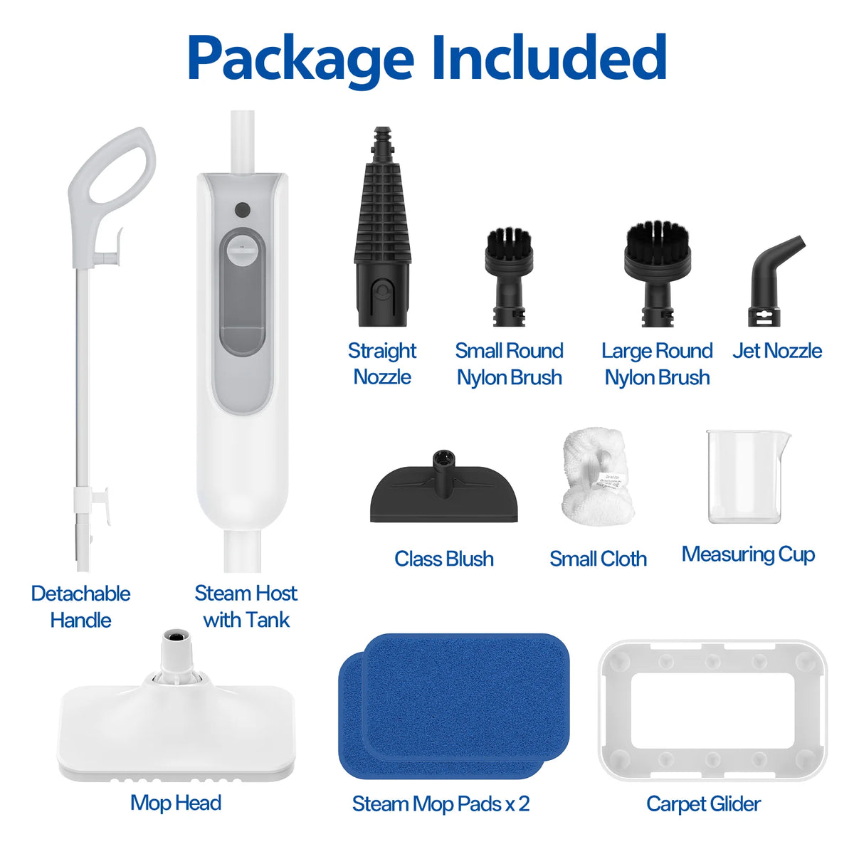 Vastorm Steam Mop Powerful 6 in 1 Handheld Scrubbing Steam Vacmop Detachable
