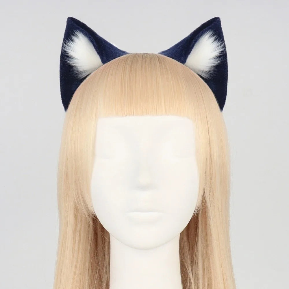 Cute Animal Cat Ears Headband Furry Artificial Gothic Headband Gothic