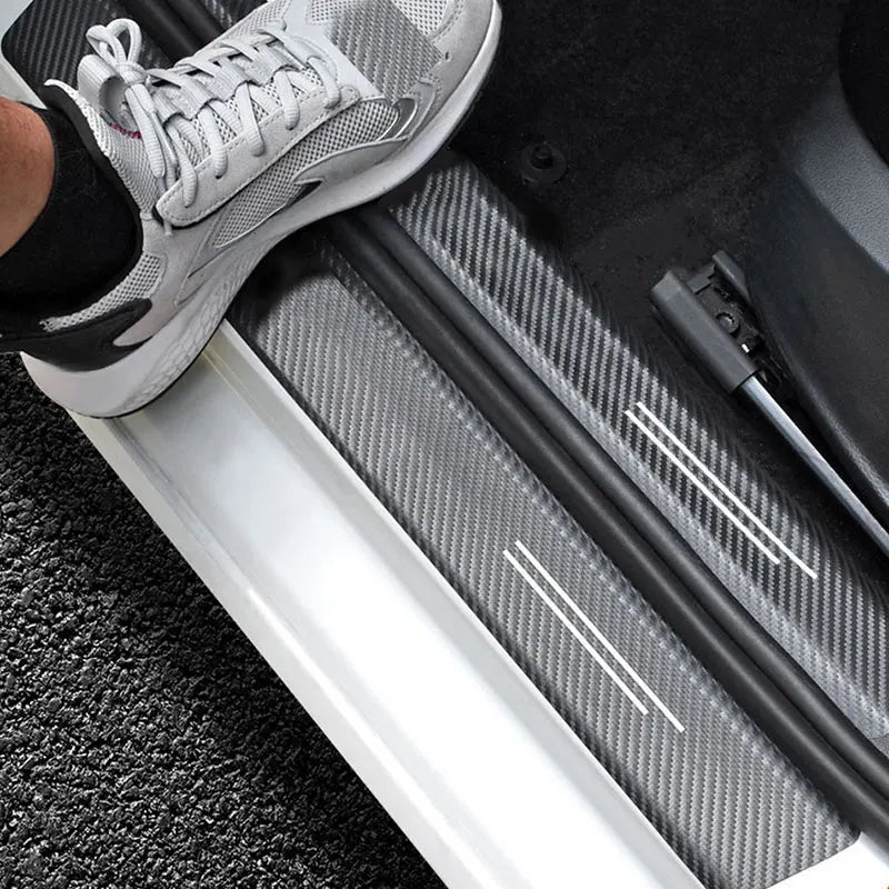High quality Sport Carbon Fibre Threshold Protection Strip Universal Anti-scratch and Anti-collision Door interior Strip Sticker