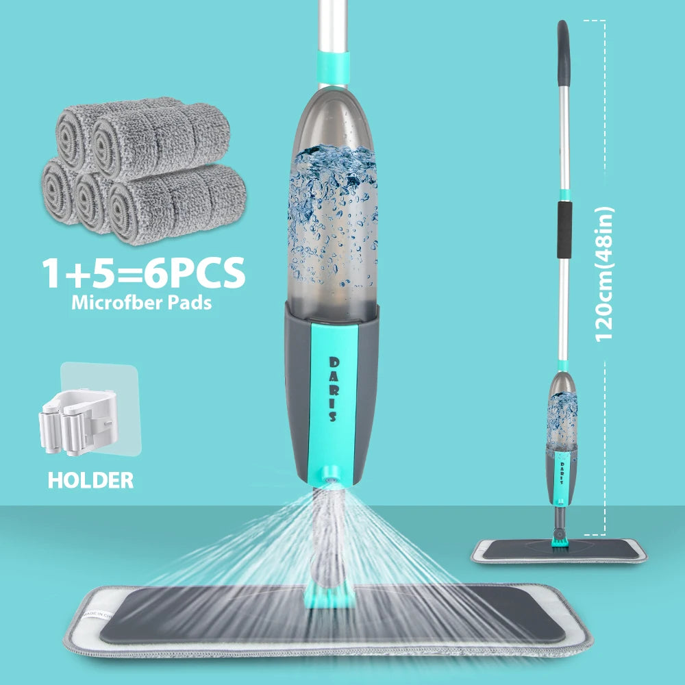 Magic Floor Cleaning Sweeper Brooms With Microfiber Pads 360° Rotation