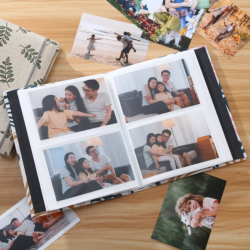 200pcs 6-inch Fabric Photo Album Creative Large Capacity Interleaf Type Family Album Children Growth Memorial Booklet