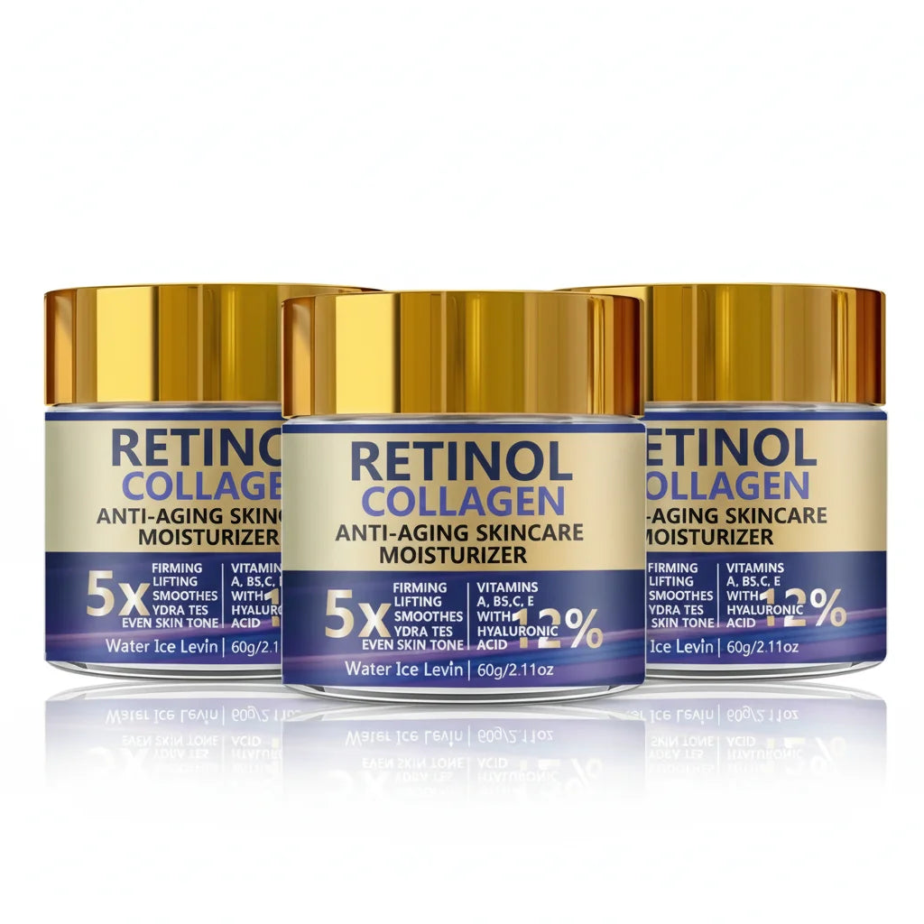 Retinol Collagen Hyaluronic Acid. Anti-Aging Moisturizer 5X Firming Lift.