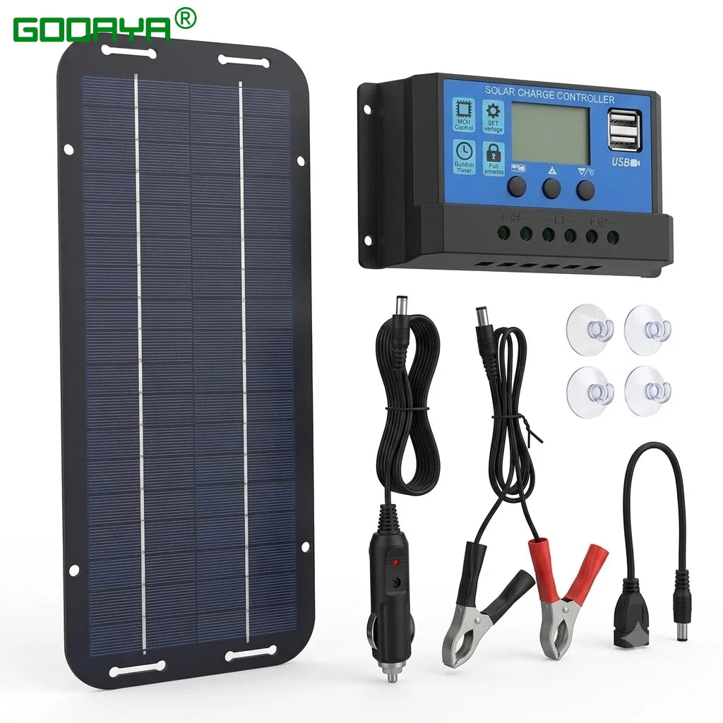 Monocrystalline Solar Panel Charger Battery Trickle Charger 12V