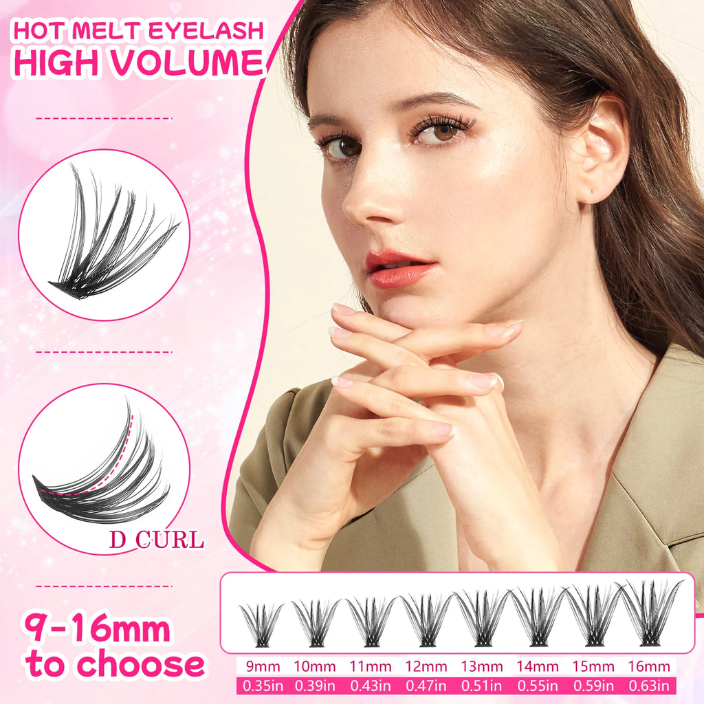 720 Cluster 30-100D Lashes Kit – 3 Sizes, Mix-&-Match Lengths for Custom Volume! Buildable, Fluffy Glam