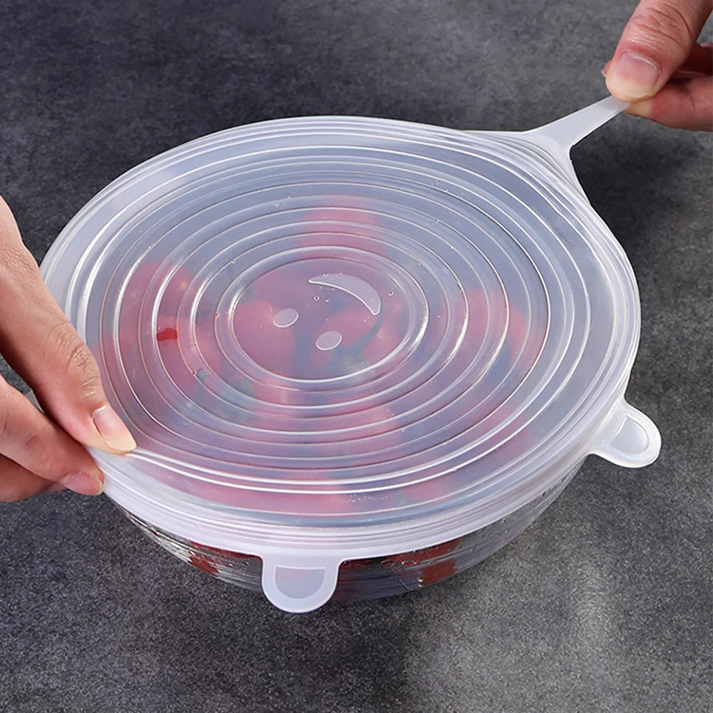 6Pcs Silicone Elastic Cover Universal Food Packaging Stretch