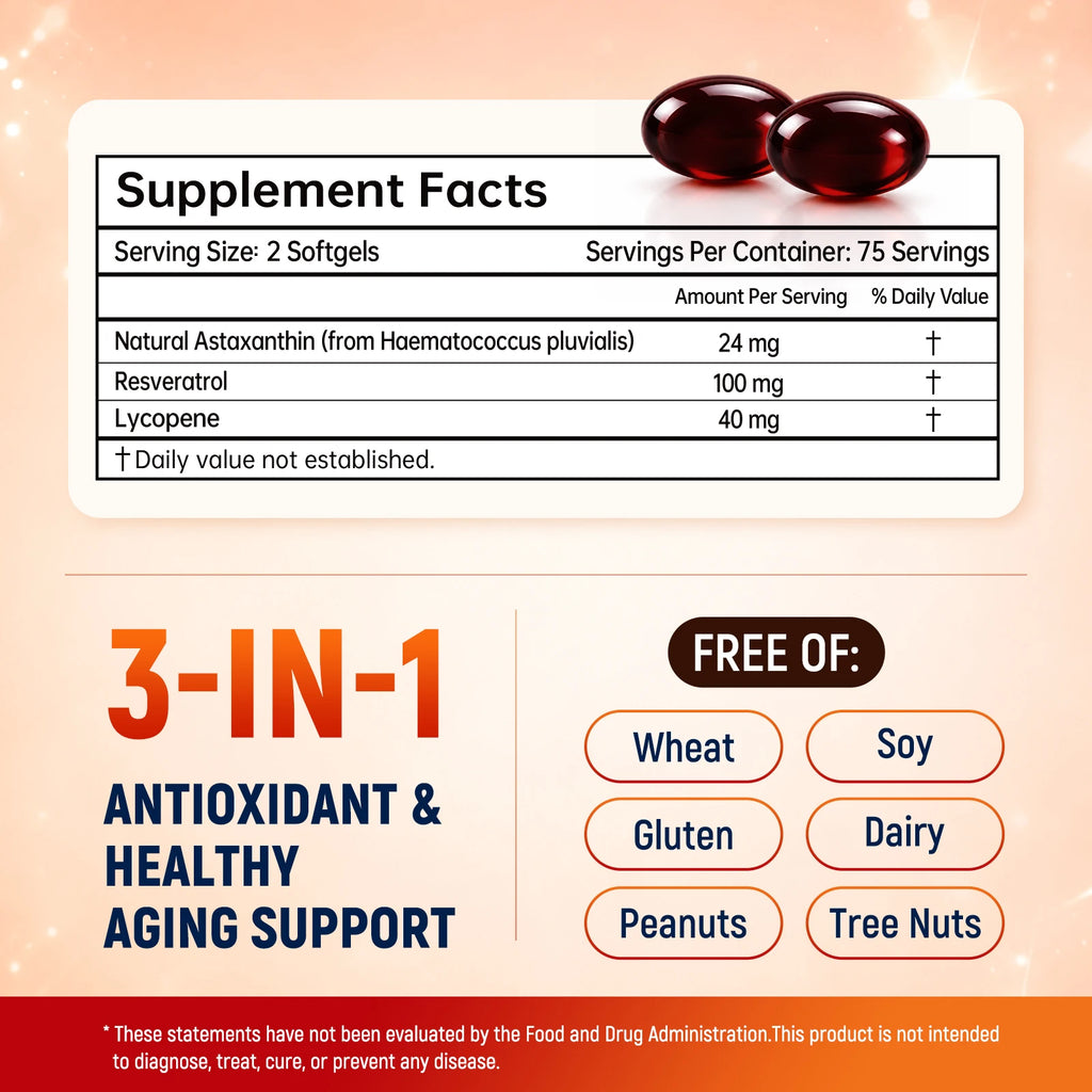 150 Softgels Astaxanthin 24mg Premium Astaxanthin Supplements