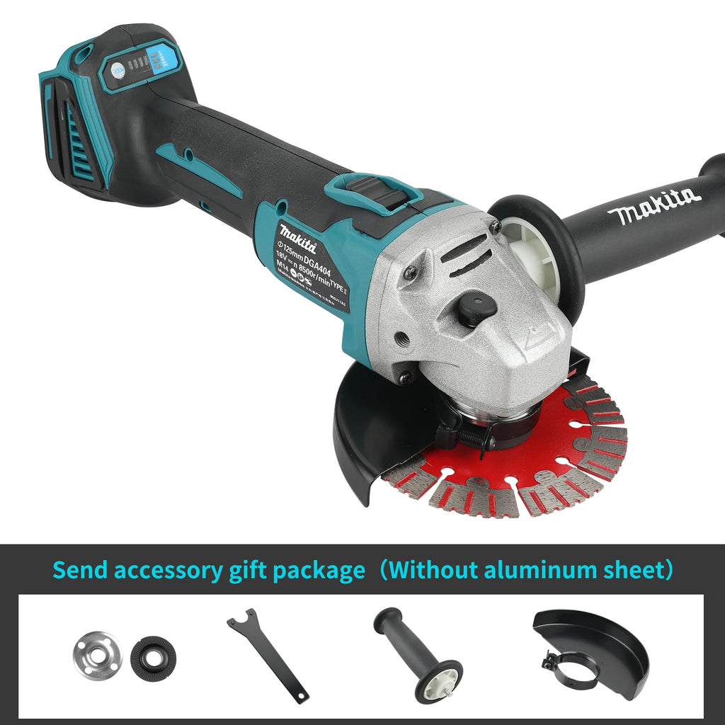 Makita DGA404 Variable Speed Brushless 18V 6.0Ah 125mm Electric Angle Grinder Polishing Machine Cutting Electric Tools