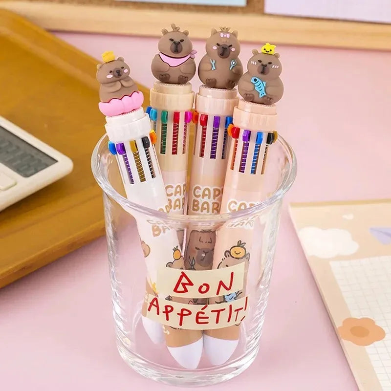 Kawaii Capybara Multicolor Pen 0.5mm Colorful Ink