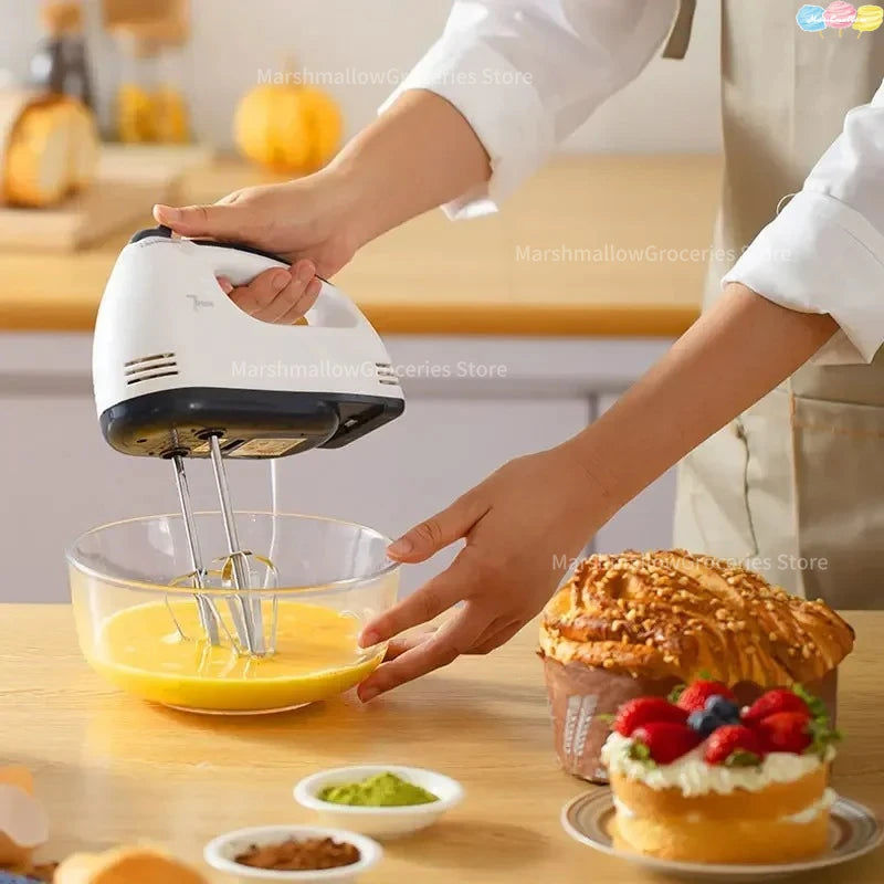 7-Speed Electric Hand Mixer Automatic Blender for Cream, Egg, Cake, Dough