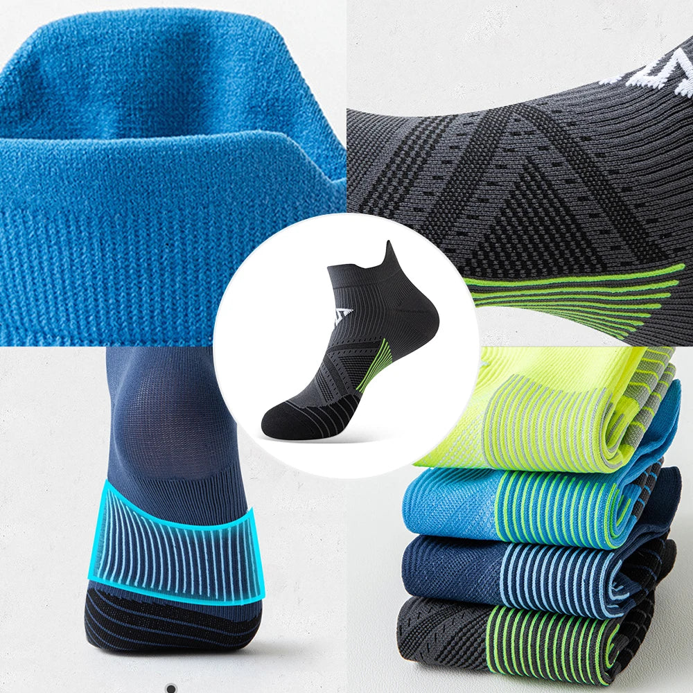 WRELS 1/2/3 Pairs Athletic Running Socks Moisture Wicking Cotton
