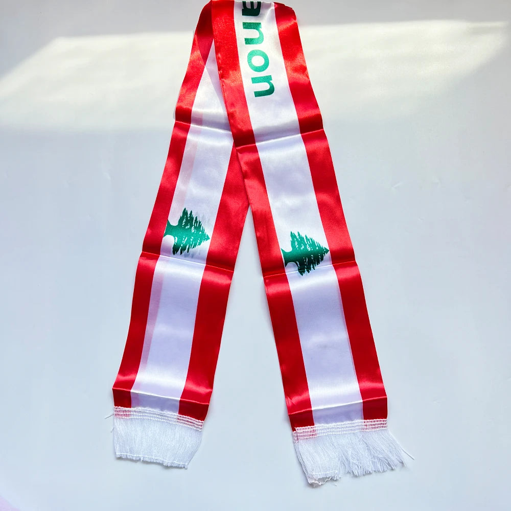 2026 USA MexicoNetherlands scarf flag  14x135cmDouble-sided Printed Satin Iraq  Haiti France scarf flag