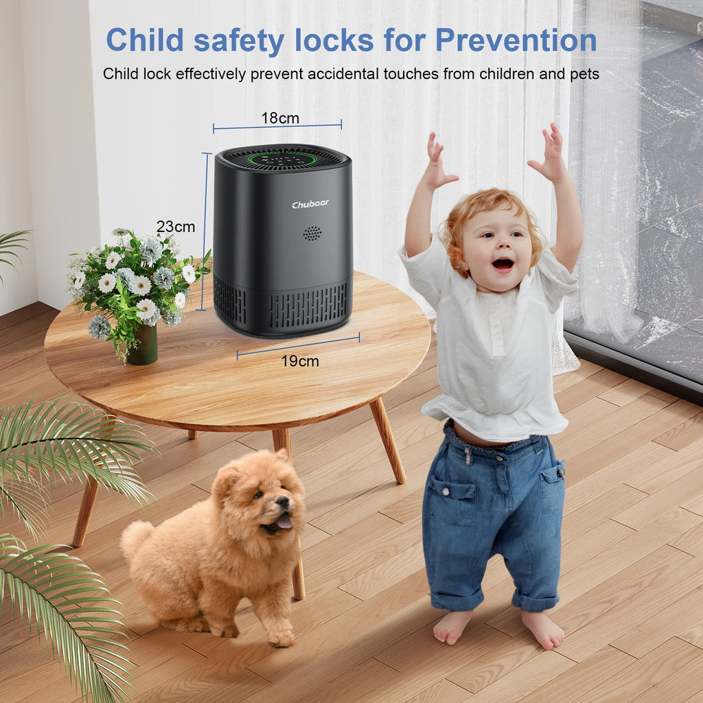 Chuboor Air Purifiers for Bedroom Home ,Filter Cleaner with Sponge Filters