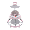 Foldable Baby Walker 7 Height Adjustable Musical Activity Walker with Wheels & Sunshade for 6-18 Months