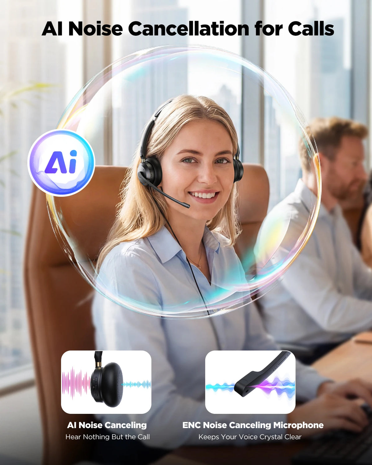 Acer Bluetooth 5.3 & 2.4G Headset for Clear Call ＆ Meeting
