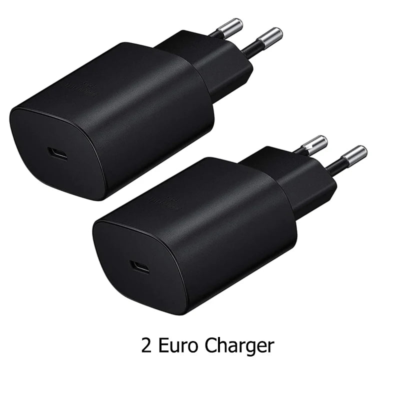 25W USB C Fast Wall Charger with USB C to Type C Fast Charging Cable For IPhone 15 16 Samsu Galax S25 24 S23 S22 S21 S20 Note 10