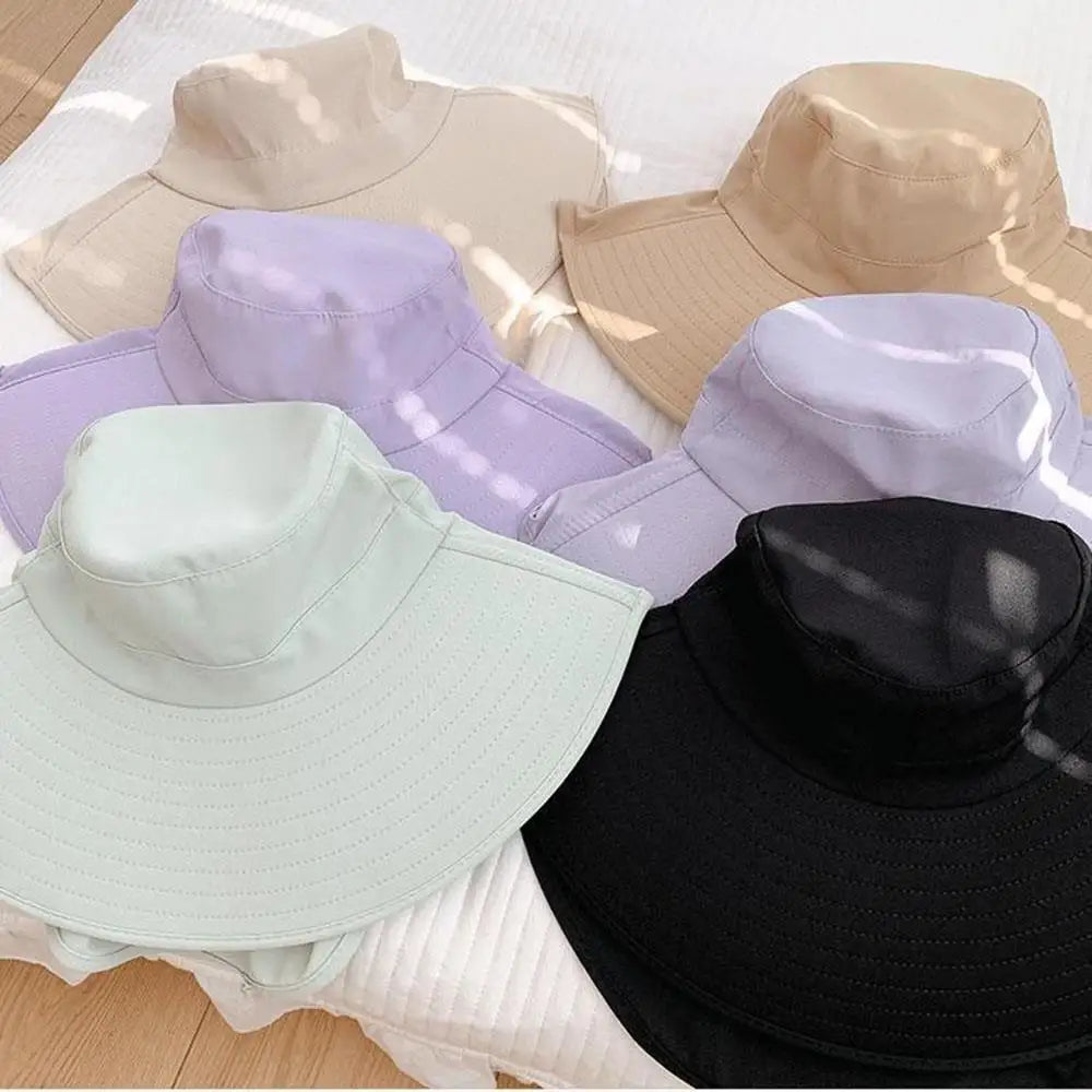 HOT Women's Sun Hat Summer Quick Dryng UV Protection Fisherman Cap Wide Brim Bucket Hat With Neck Hiking Cover Sunshade Cap 2025