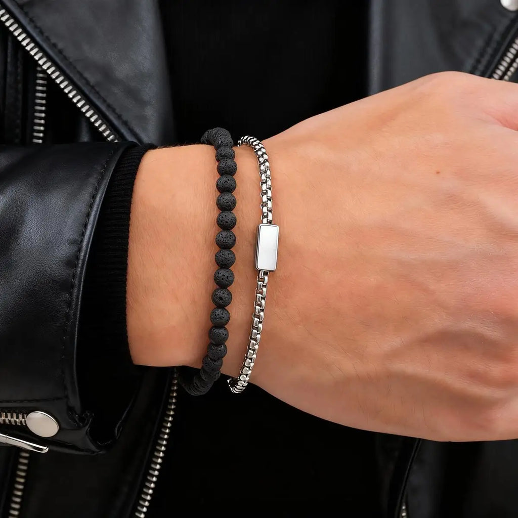 2pcs Bracelet for Men Boys,Adjustable Woven 4mm