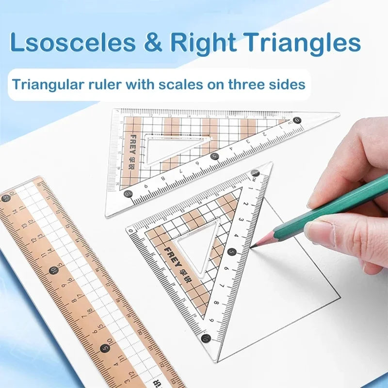 7Pcs Back to School Math Geometry Set Multi Function Drawing Tools