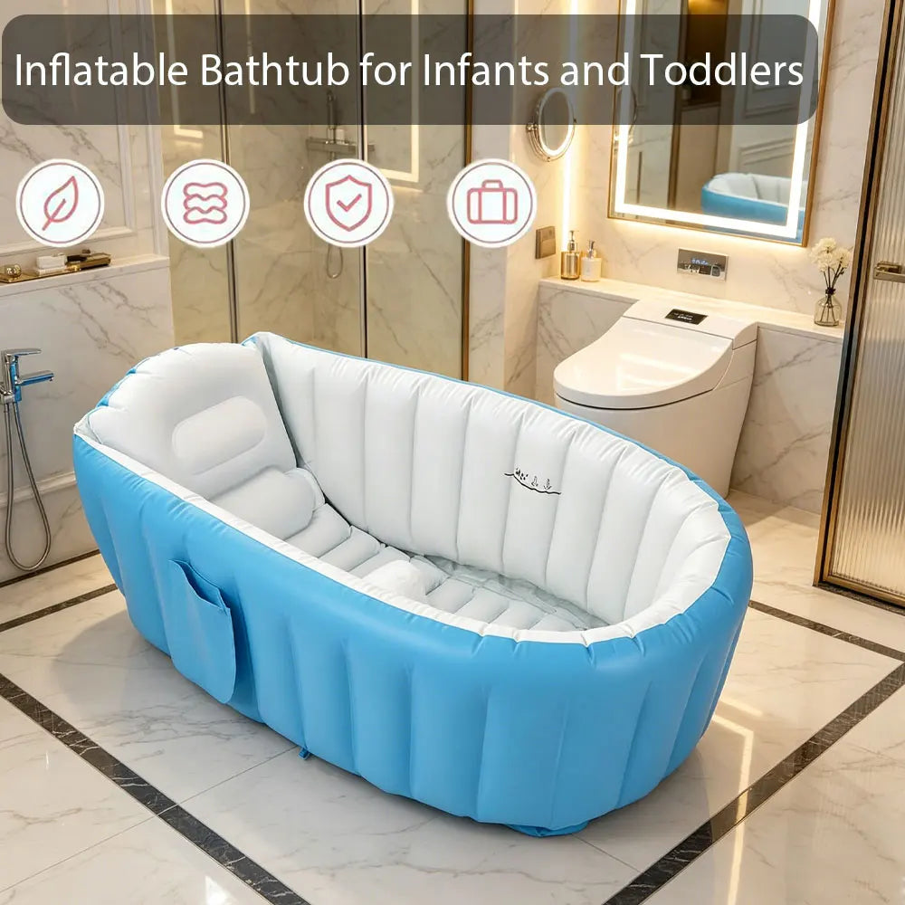 Inflatable Baby Bathtub with Air Pump Portable Foldable