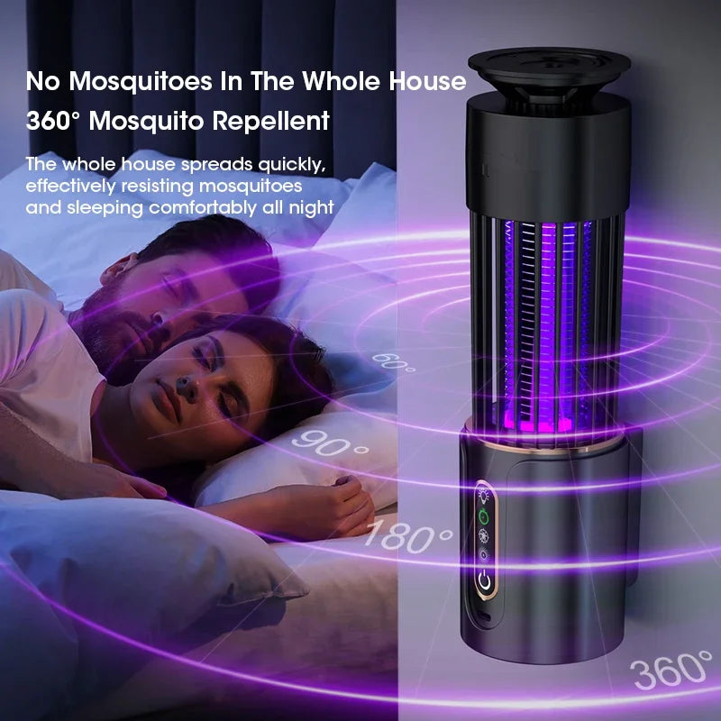 HOMEFISH USB Charging Mosquito Killer Lamp Electric Insect Fly Trap Camping Lantern, Outdoor Mosquito Swatter And Repe