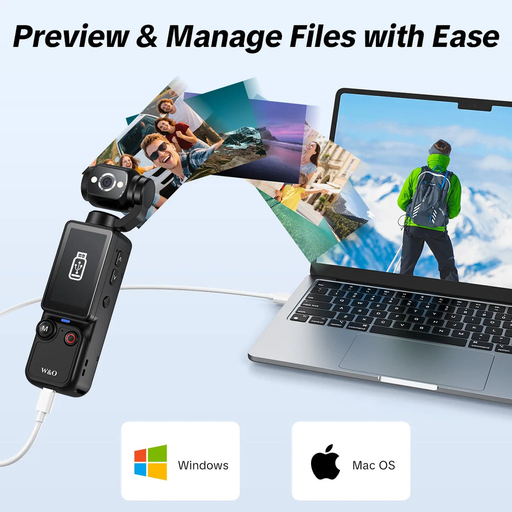 Portable Handheld Digital Camera, 1 Megapixel Resolution, 16x Digital Zoom, 2.5K Video Recording, 180° Rotating Lens, With Flash
