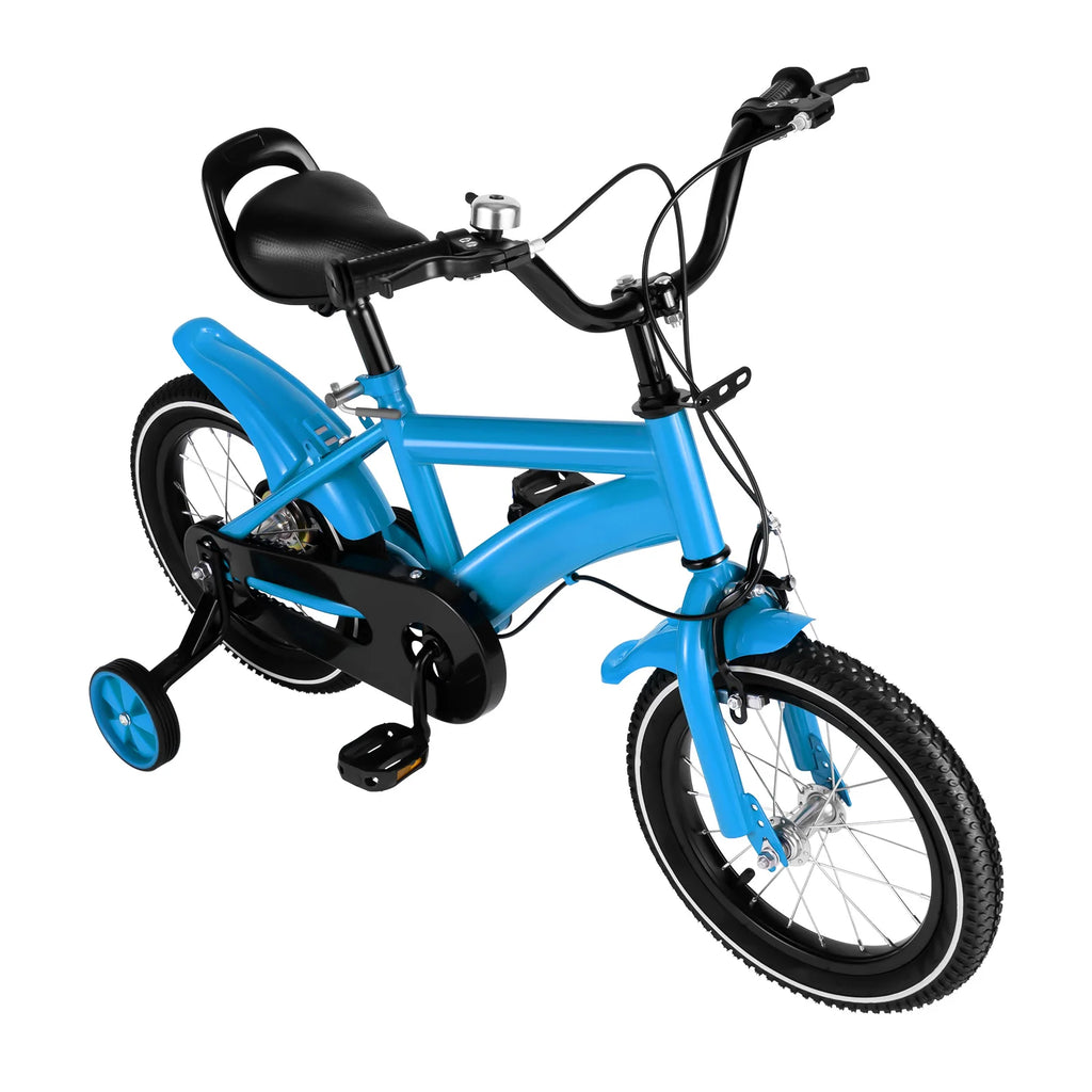 14inch Children's Bicycle with Training Wheel for 2-5 Year-Old Boys and Girls, Height Adjustable Kids Bike White/Yellow/Red/Blue
