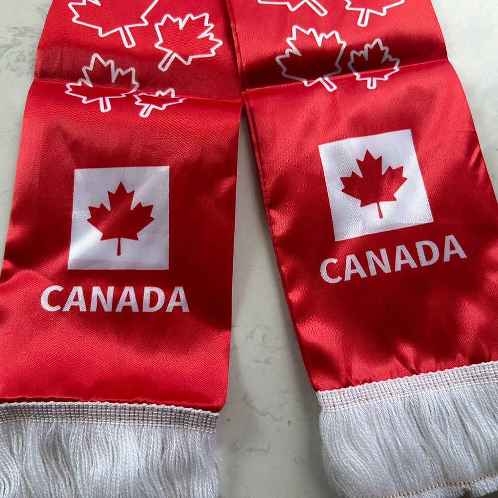 Sky Flag 2026 Canada Scarf 14x135cm Double-sided Printed Satin