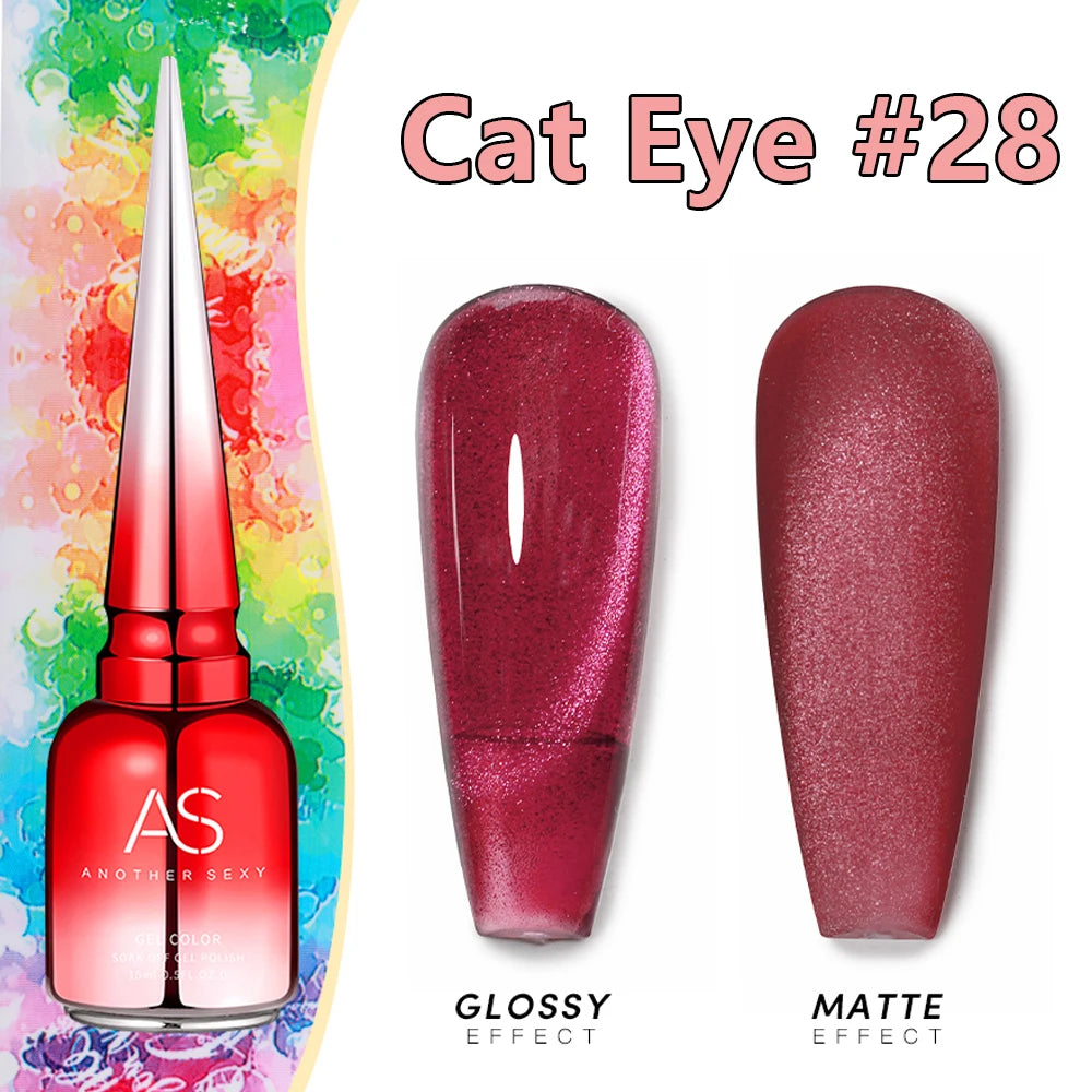 AS 15ml Cat Magnetic Gel Nail Polish Cat Eye Glitter