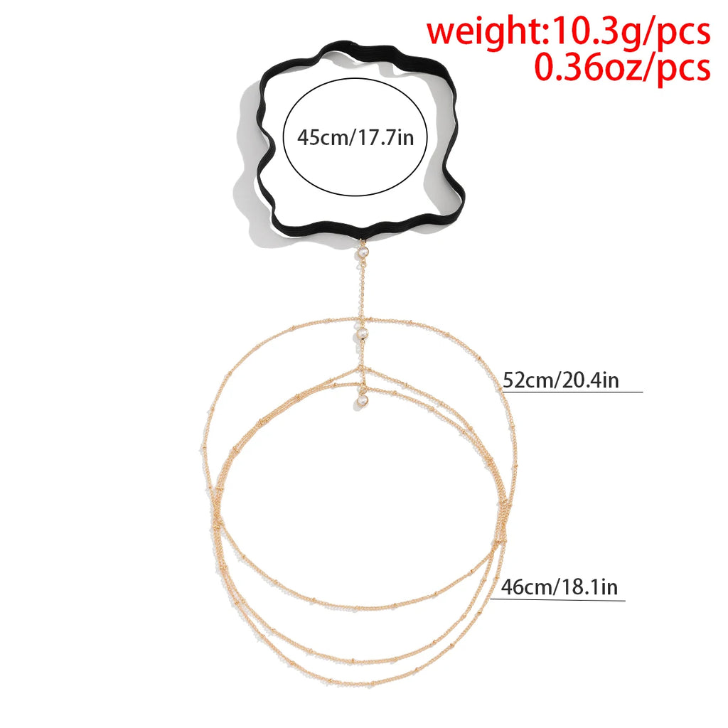 IngeSight.Z Sexy Multilayer Tassel Imitation Pearl Clip Bead