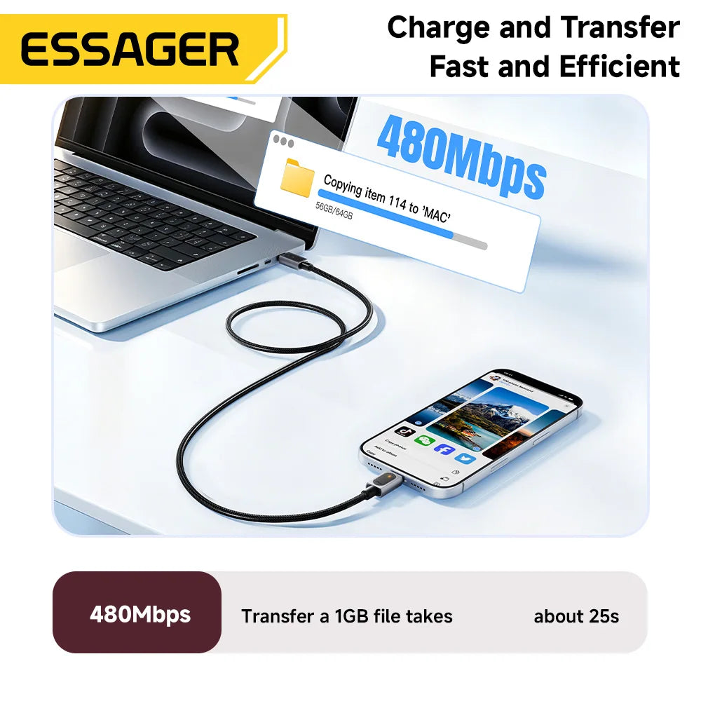 Essager 100W Type C to Type C Cable 5A  Fast Charging
