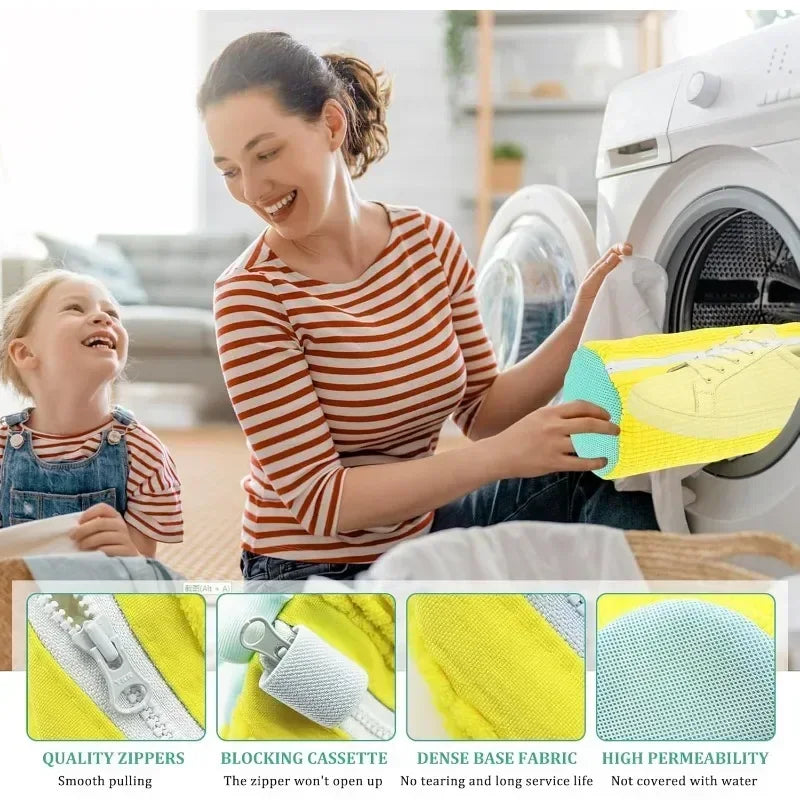 Laundry Bags Shoe Washing Machine Bag-with Zipper Laundry Bag with Rich Fluff Inside