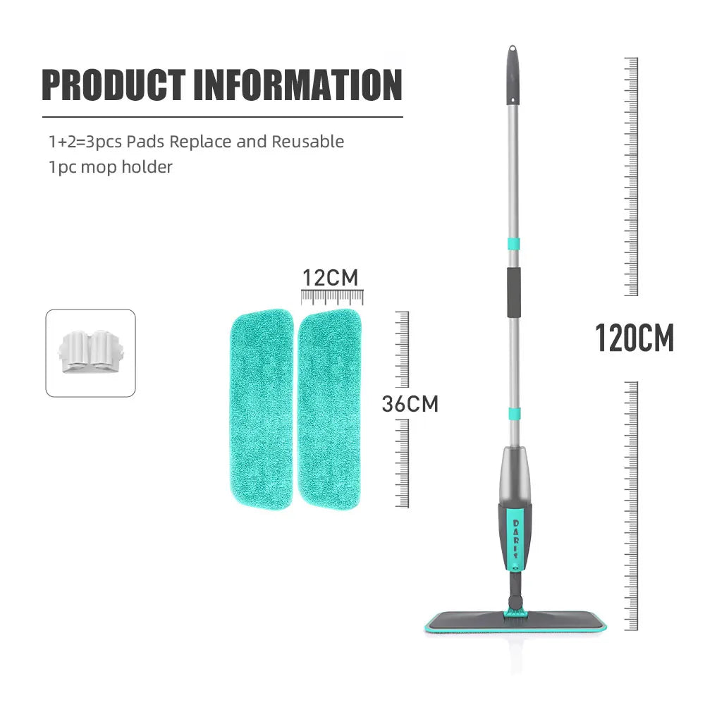 Magic Floor Cleaning Sweeper Brooms With Microfiber Pads 360° Rotation