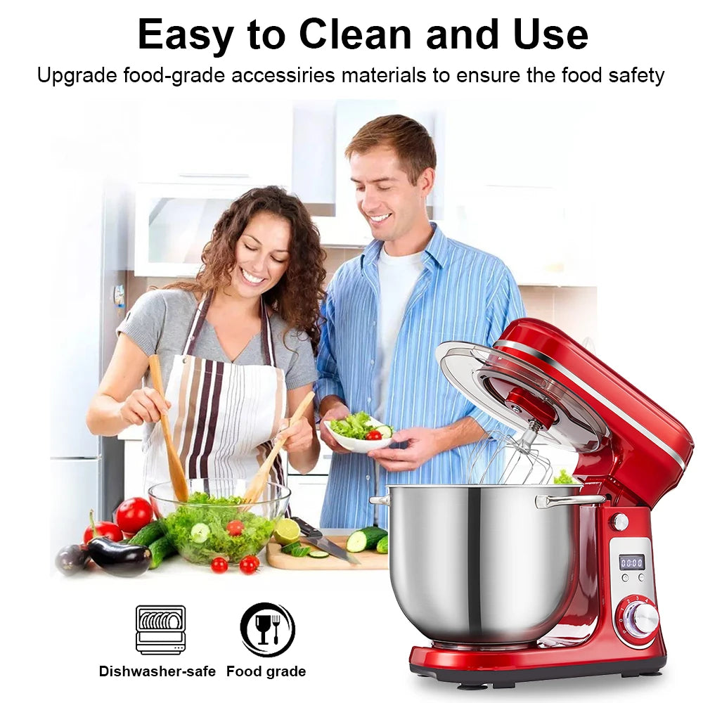 BioloMix 6-speed Kitchen Food Stand Mixer 1200W DC Quiet Motor  6L Stainless Steel