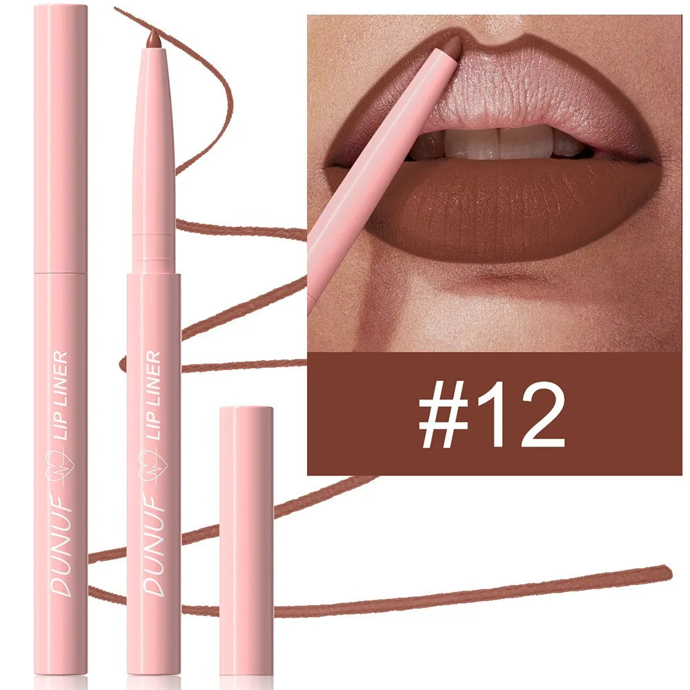 Multi Color Matte Lip Liner Crayon, Velvet Waterproof Lip Pencil