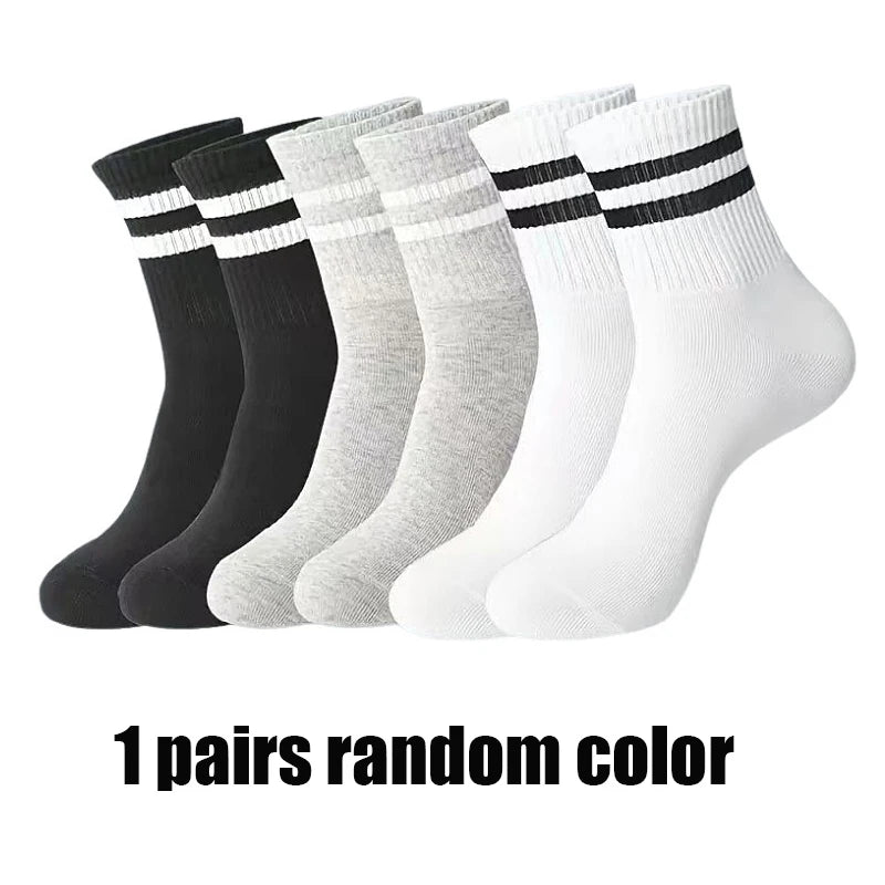 1/10/20 Pairs Unisex Striped Crew Socks Soft Breathable
