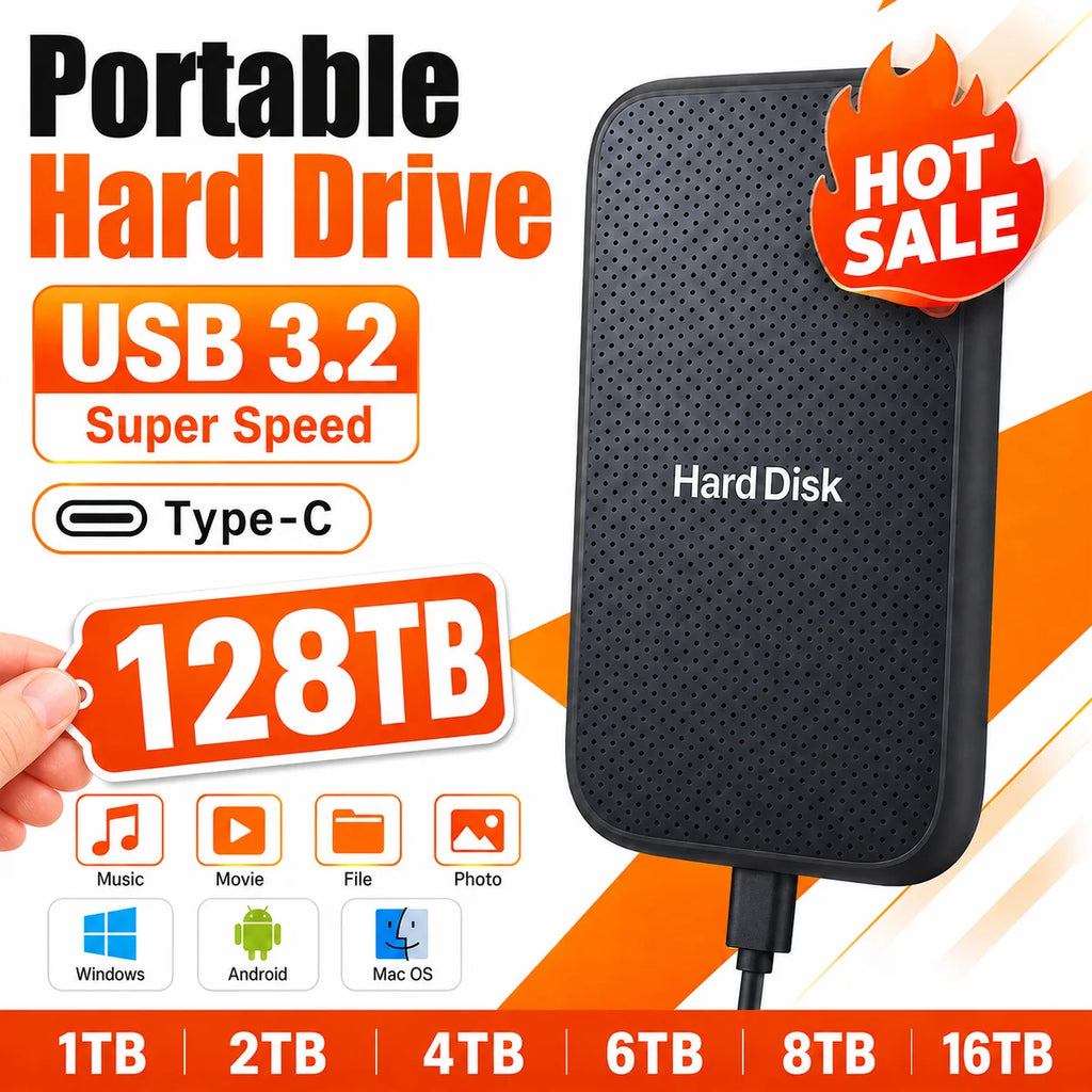 Handy Portable External Hard Drive 1TB 2TB External Hard Disk
