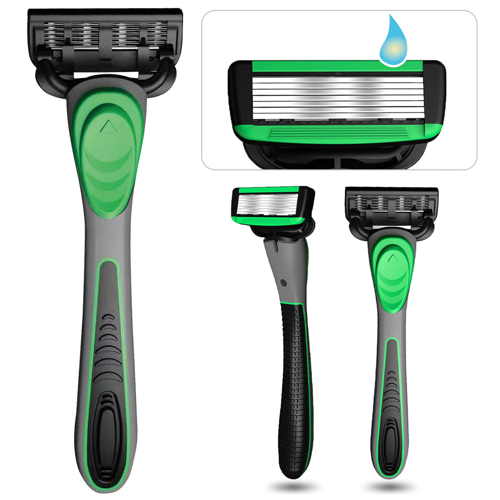Men's 7-Layer Manual Razor Shaving Set with Replaceable Blades