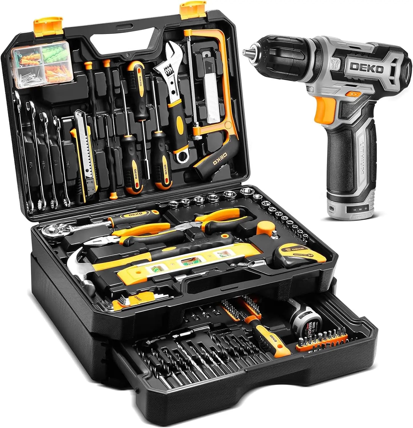DEKO Home Mechanic Toolbox with 12V Power