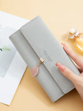 Hot Selling spring and summer new women's PU leather Japanese and South Korea small fresh leaf pendant three fold bag large capa