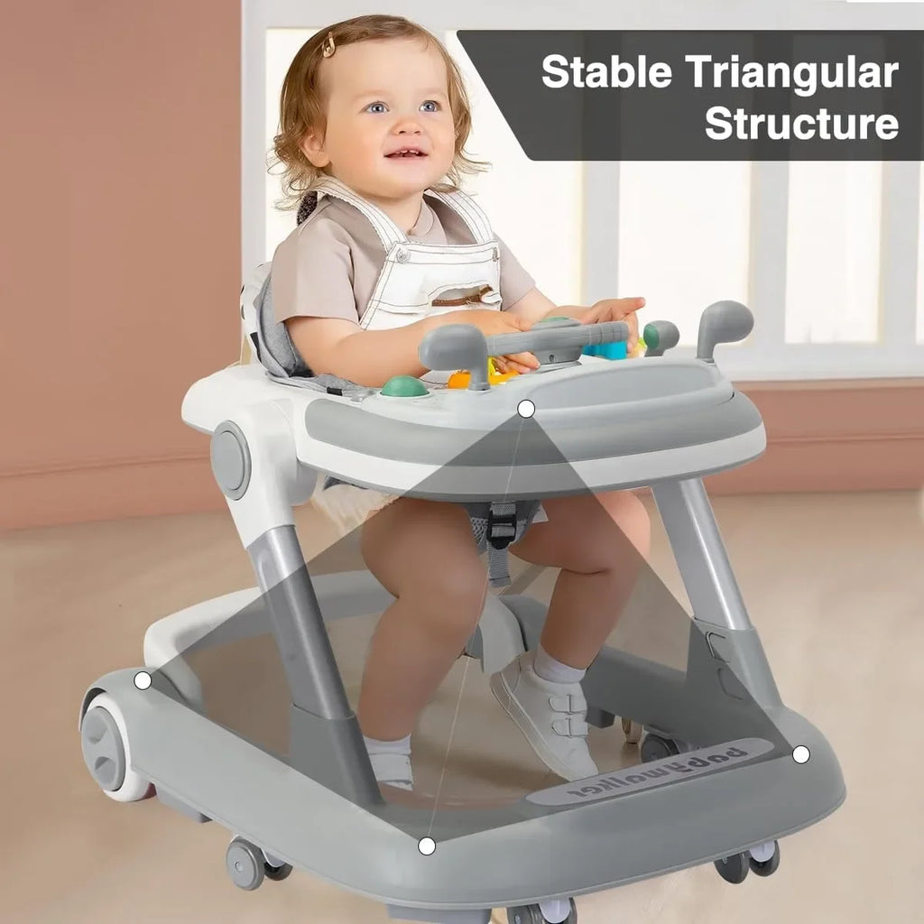 2 in 1 Baby Walker, Toddler Baby Push Walker with Removable Feeding