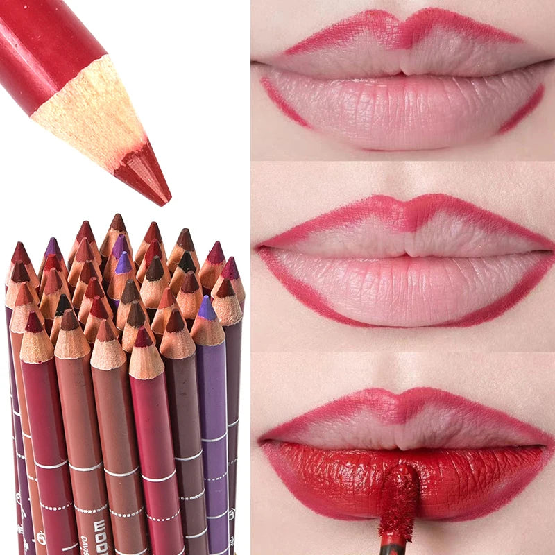 Dark Brown Waterproof Lip Liner Matte Long Lasting 28 Colors