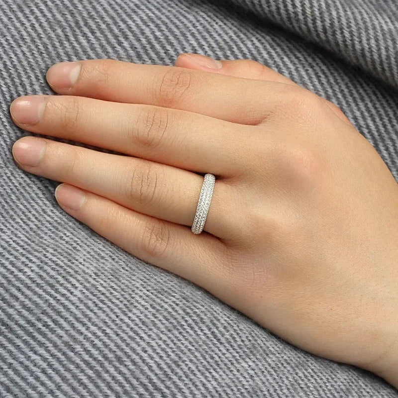 Huitan Half CZ Design Women Rings Simple Fashion Design