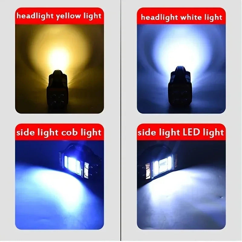 USB Rechargeable LED COB Flashlight Waterproof Portable