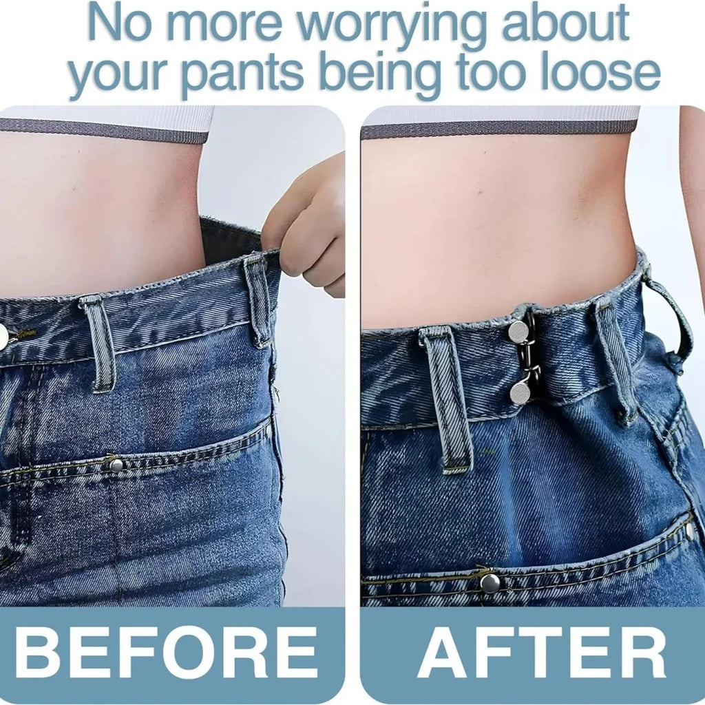 6-Piece Silver Seamless Imitation Denim Waistband Tightener